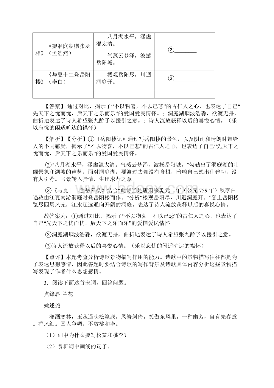 初中语文诗歌鉴赏+文言文阅读专项训练100附答案.docx_第3页