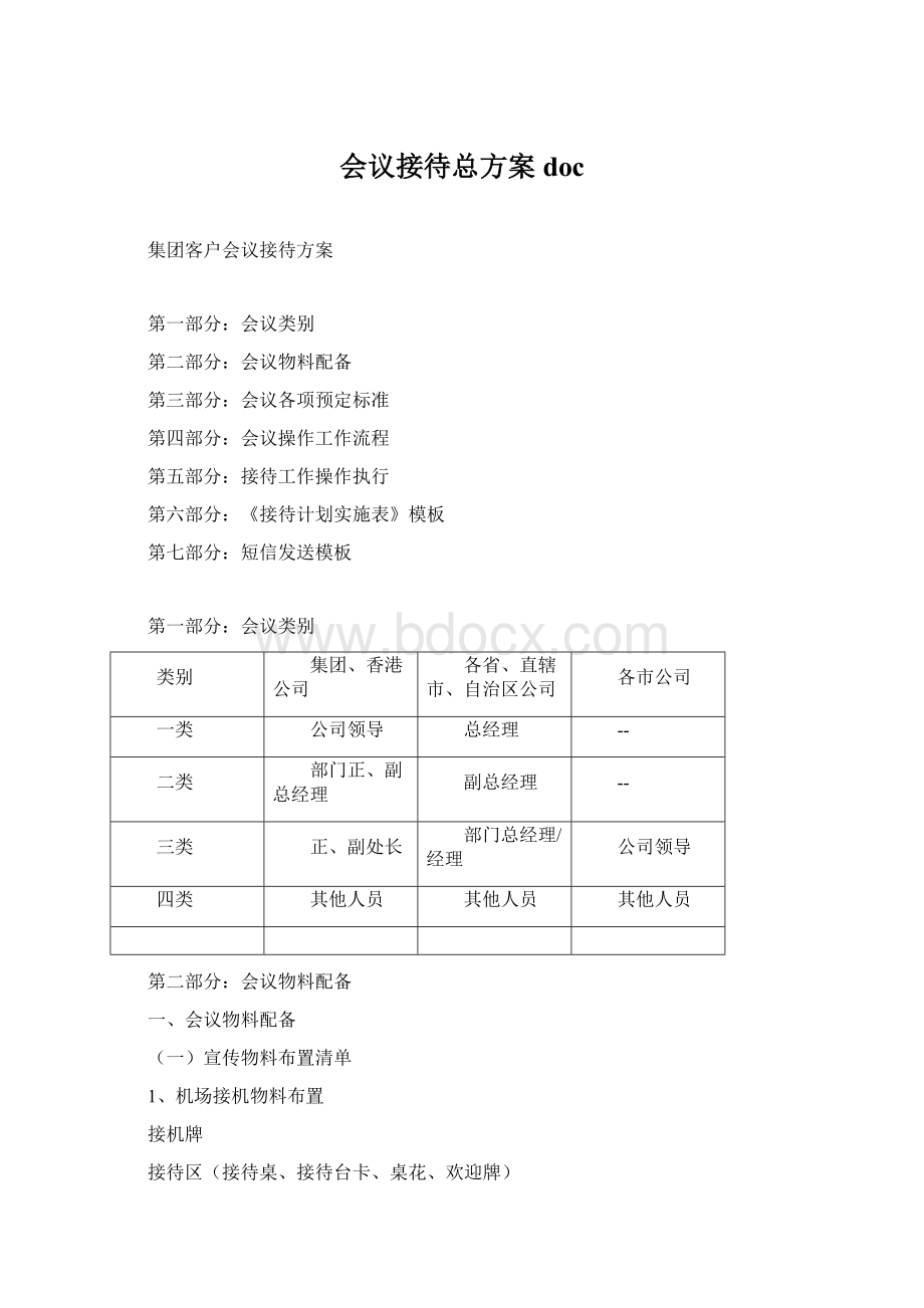 会议接待总方案doc文档格式.docx_第1页