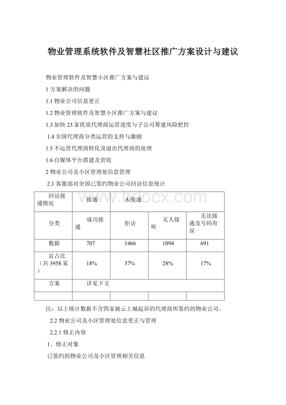 物业管理系统软件及智慧社区推广方案设计与建议文档格式.docx