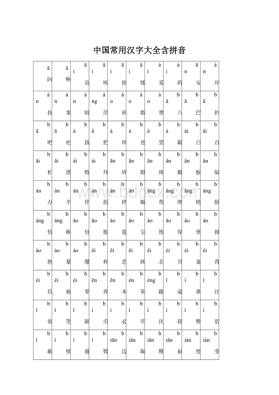 中国常用汉字大全含拼音.docx_第1页