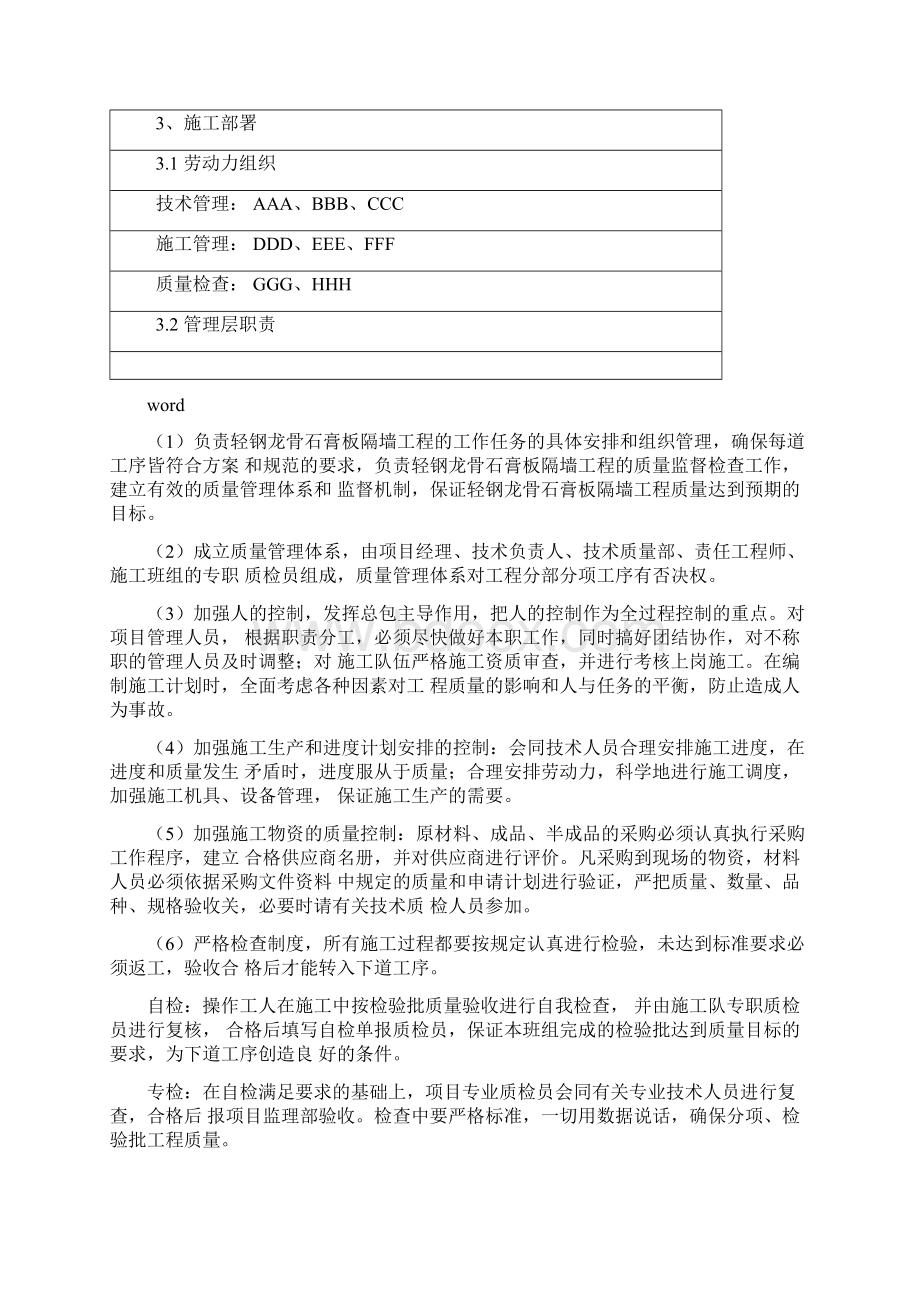 《轻钢龙骨隔墙施工方案》.docx_第3页