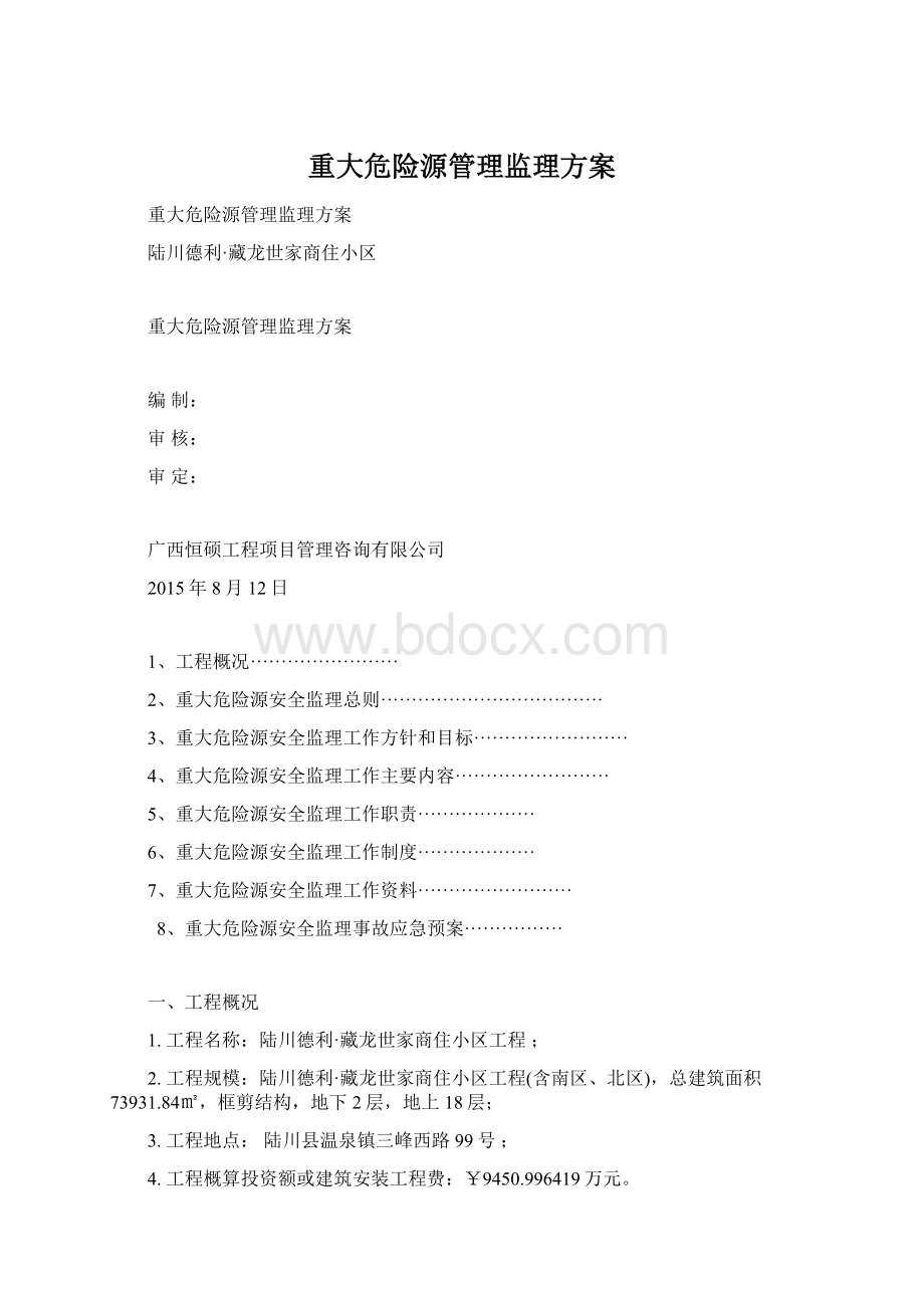 重大危险源管理监理方案.docx