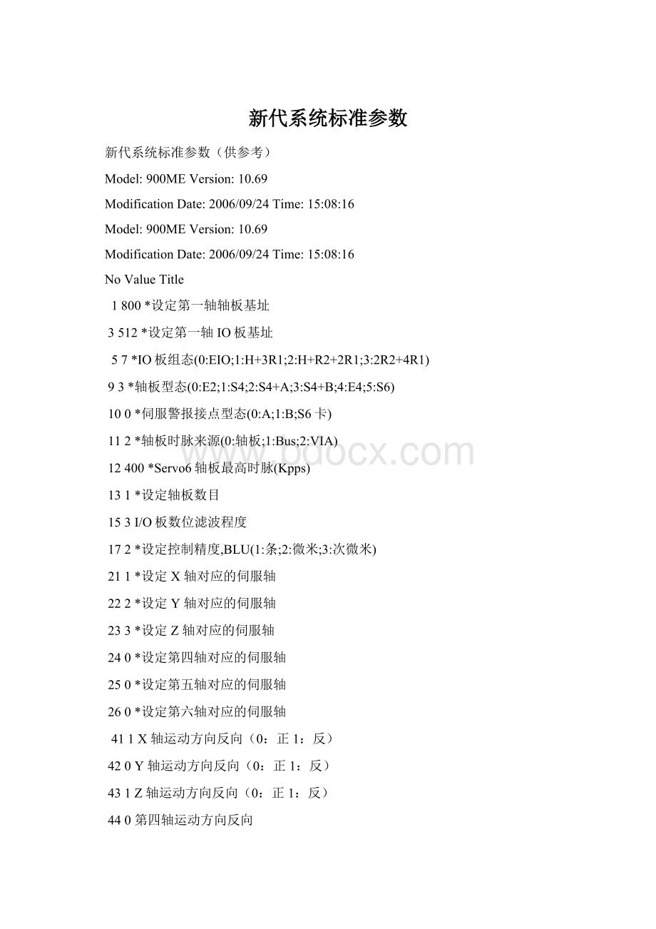 新代系统标准参数.docx