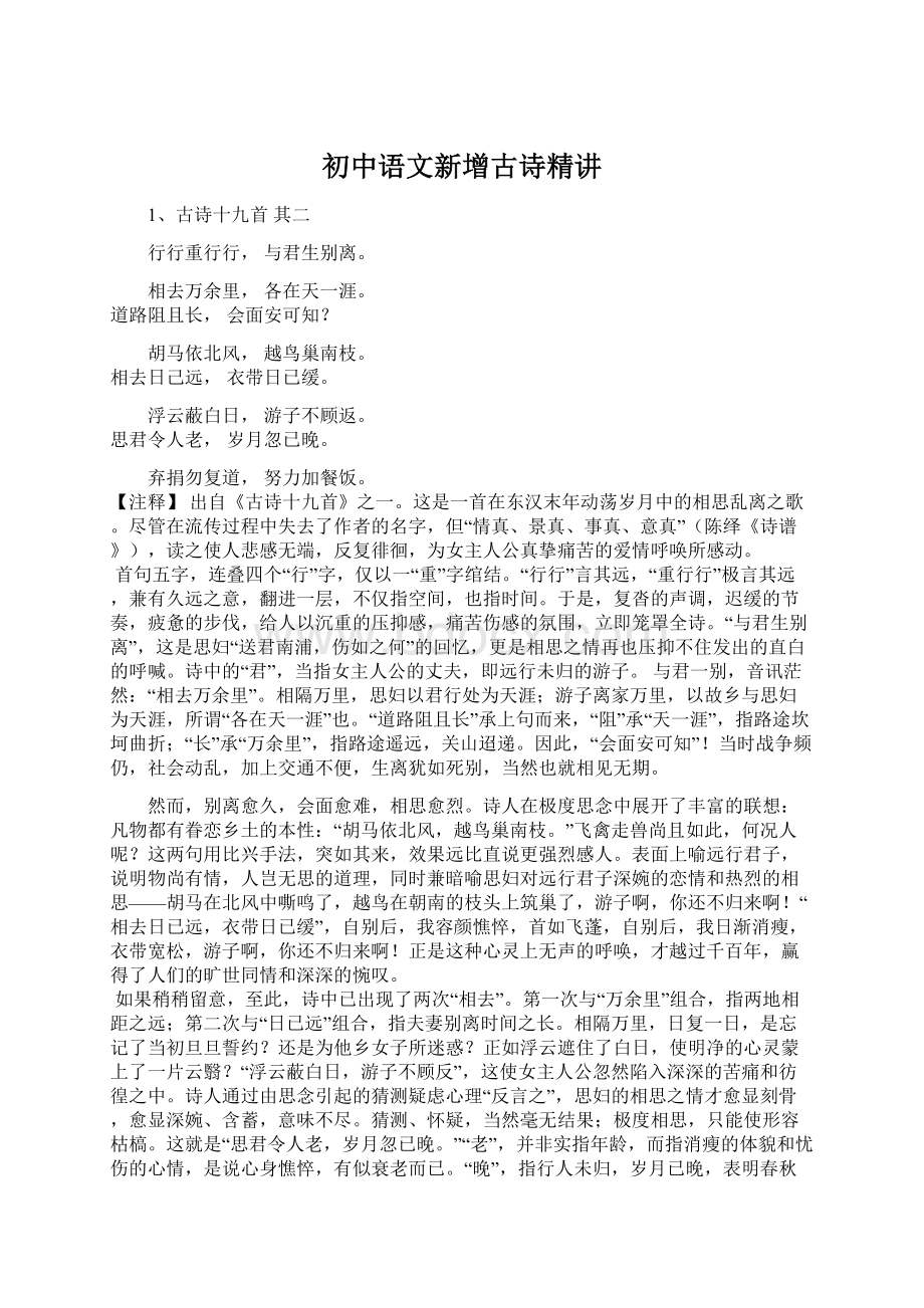 初中语文新增古诗精讲.docx_第1页