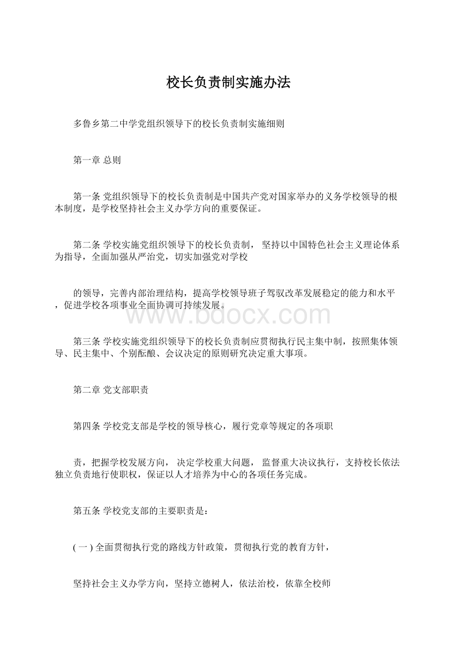 校长负责制实施办法.docx_第1页