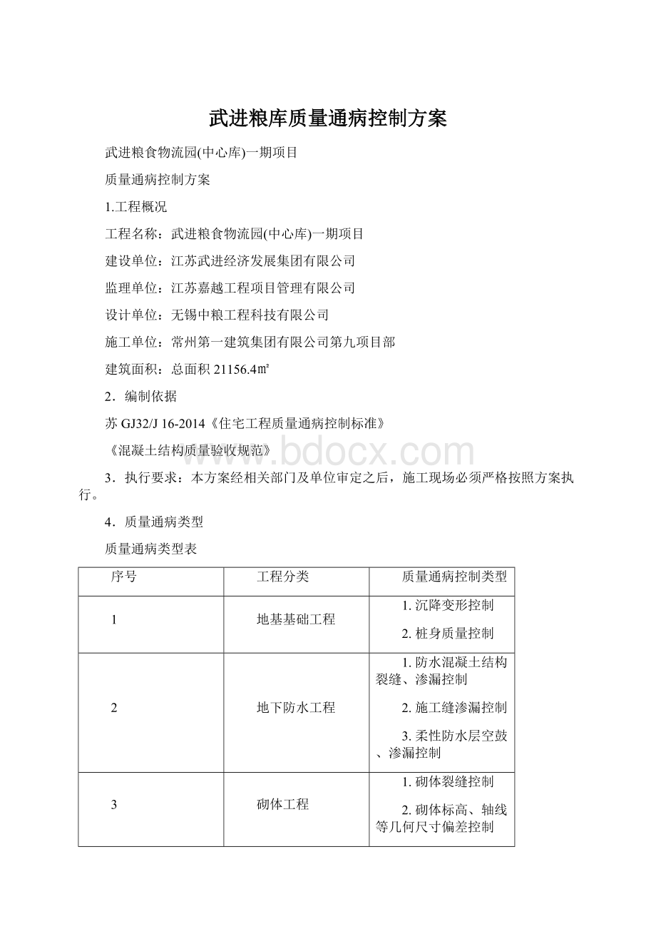 武进粮库质量通病控制方案Word文档格式.docx