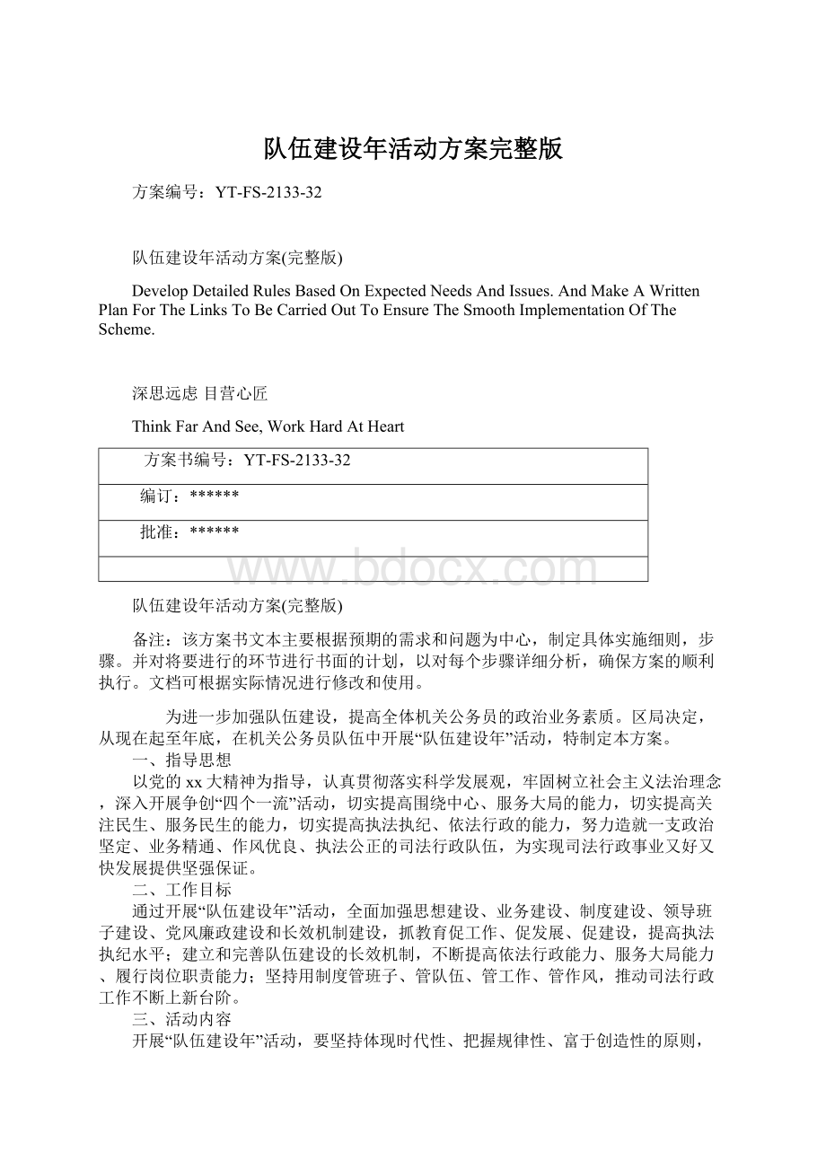 队伍建设年活动方案完整版.docx_第1页