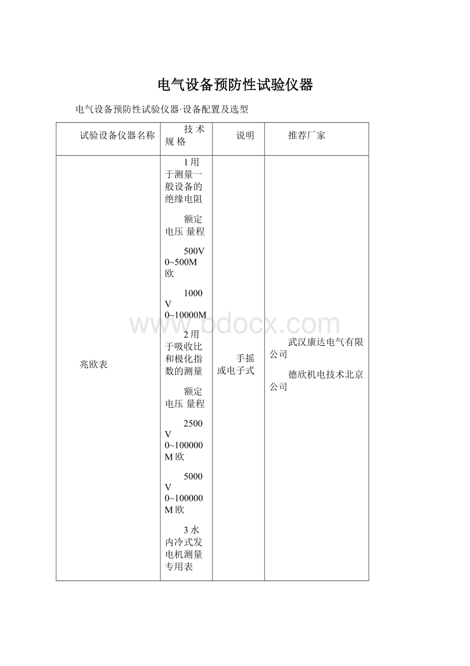 电气设备预防性试验仪器.docx_第1页