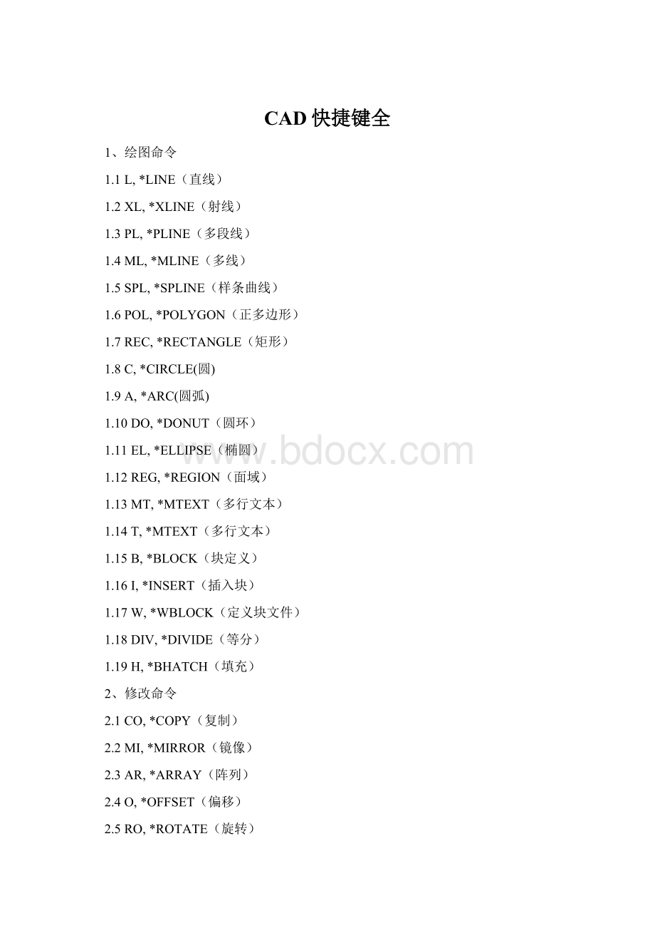 CAD快捷键全.docx