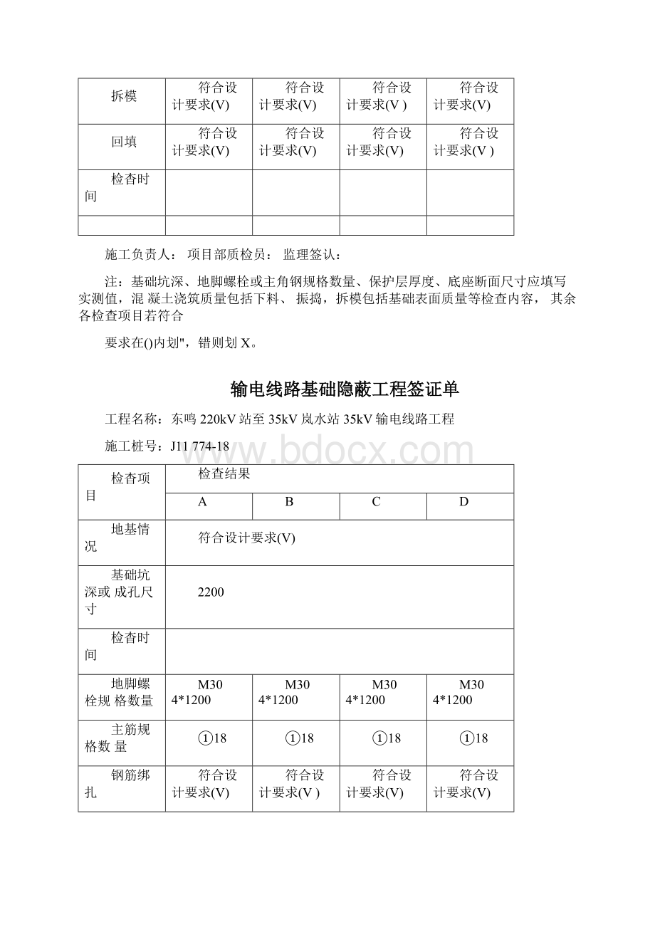 输电线路基础隐蔽工程签证单.docx_第2页