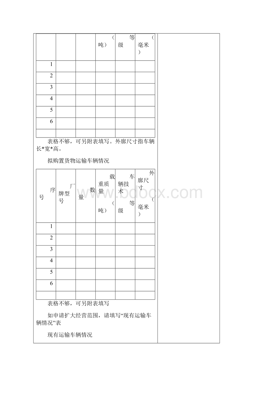 道路货物运输经营申请表Word文件下载.docx_第3页