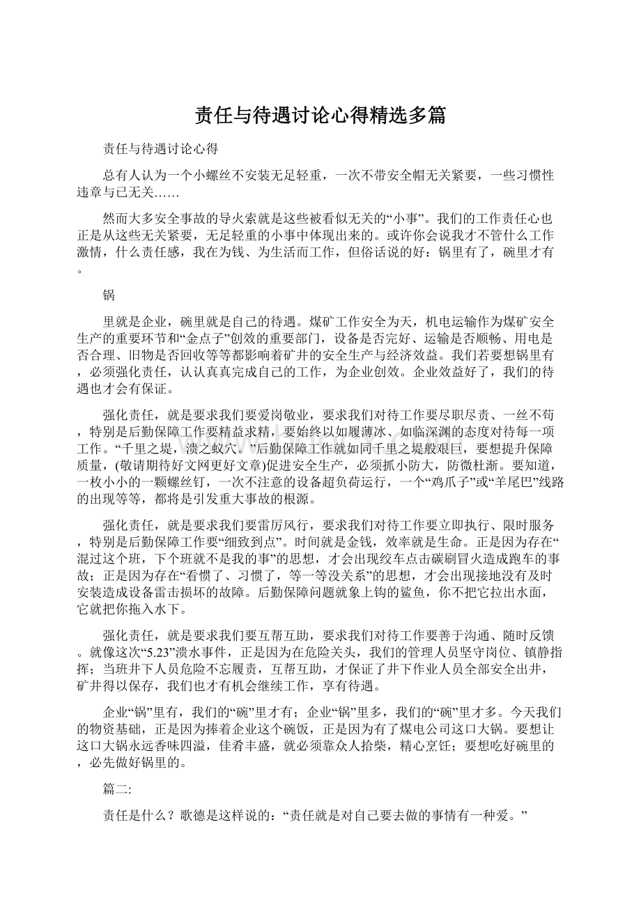 责任与待遇讨论心得精选多篇.docx_第1页