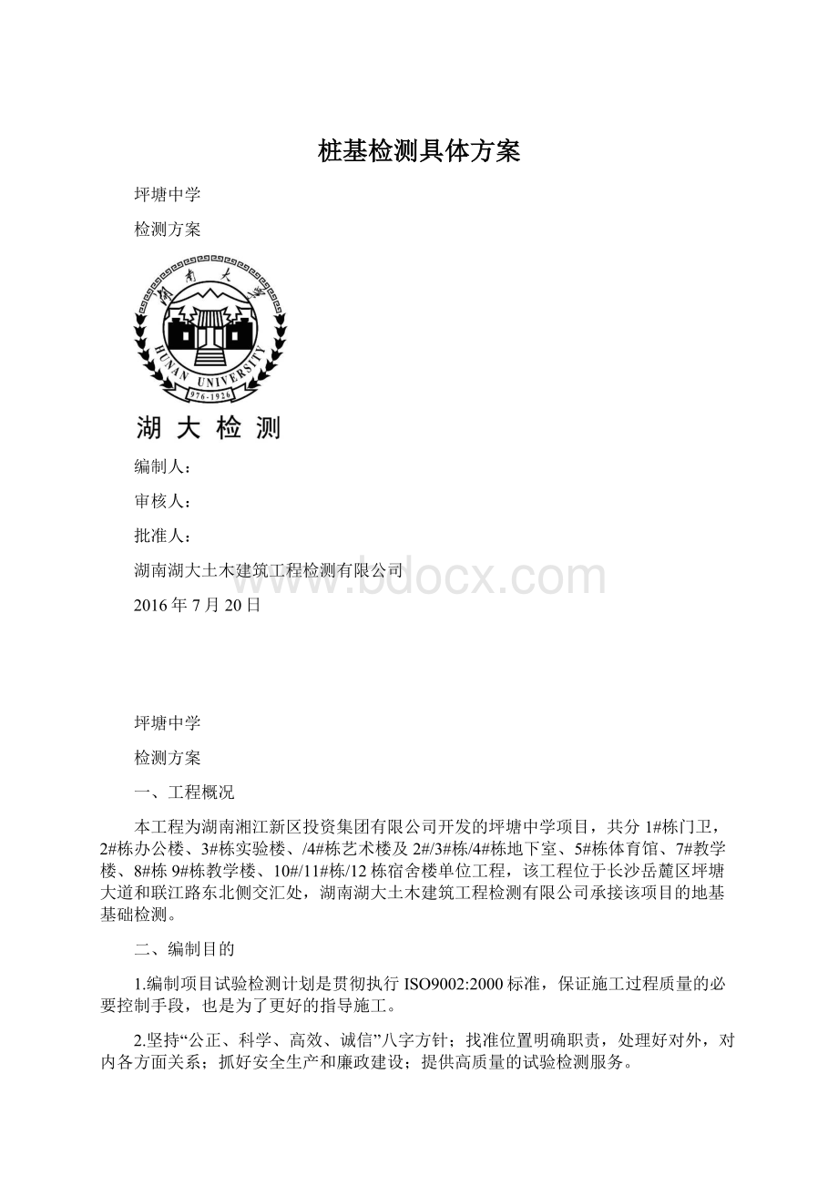 桩基检测具体方案Word文档下载推荐.docx