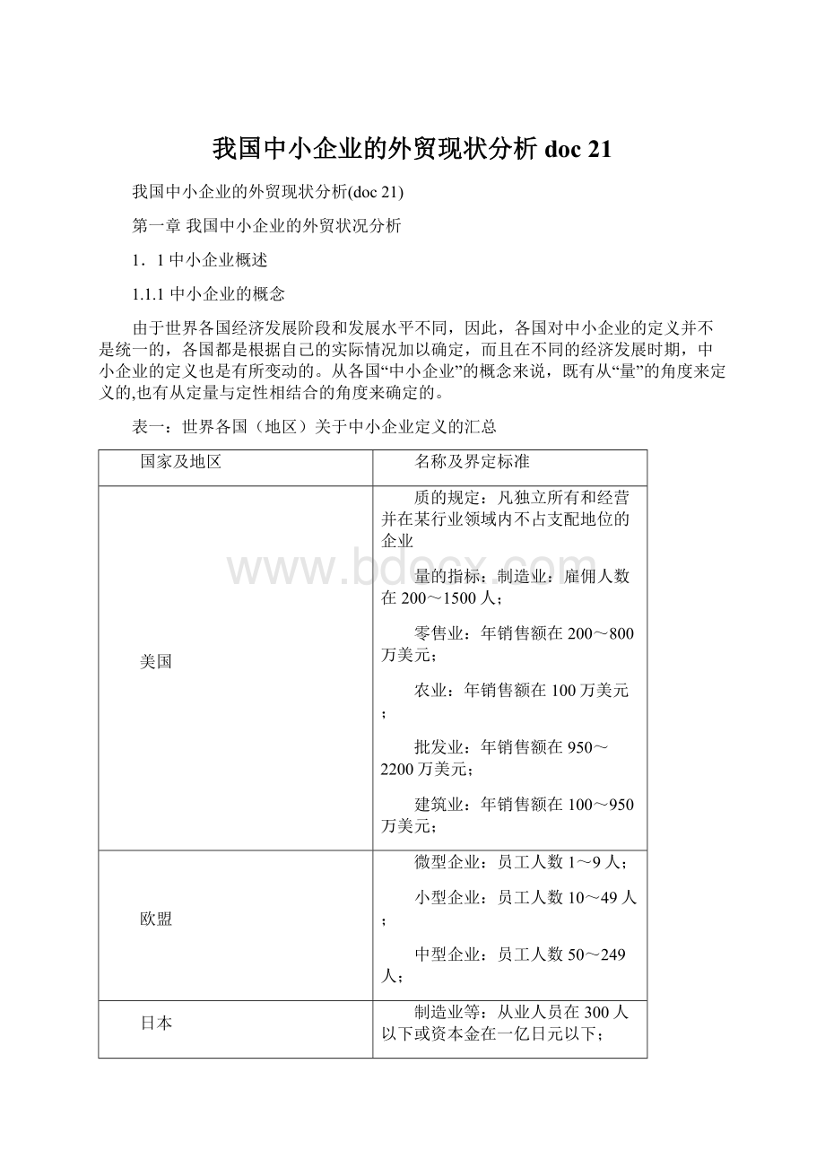 我国中小企业的外贸现状分析doc 21文档格式.docx_第1页