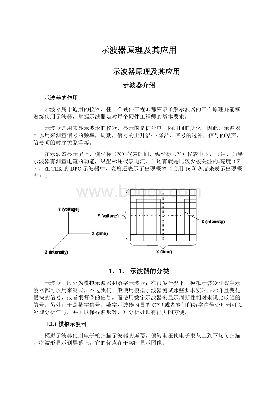 示波器原理及其应用Word格式.docx