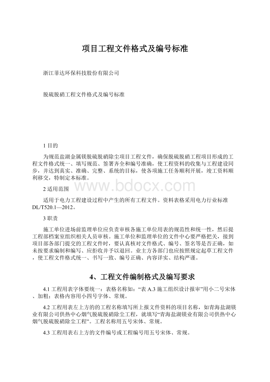 项目工程文件格式及编号标准Word文档格式.docx