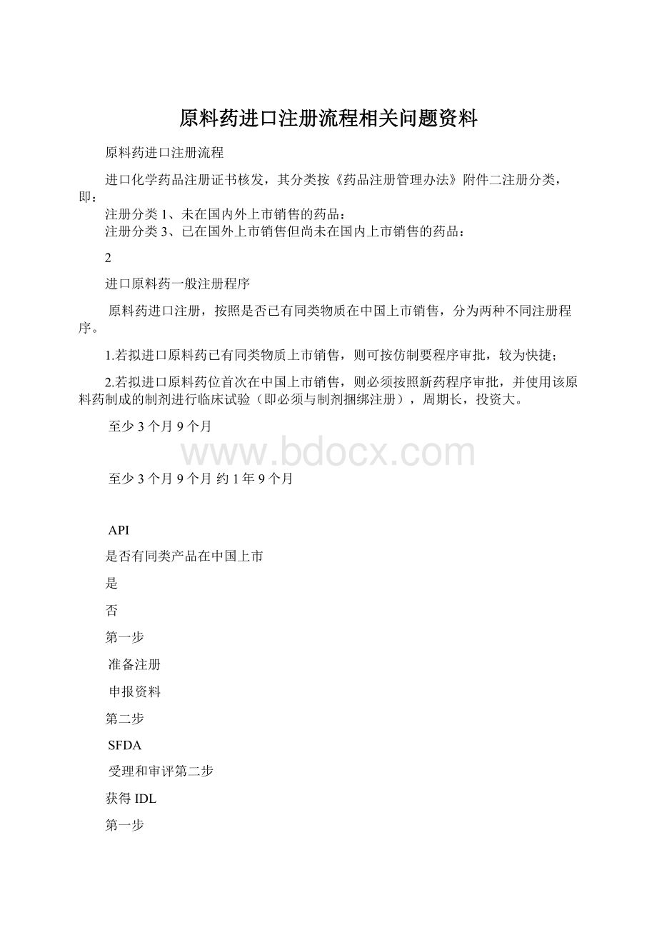 原料药进口注册流程相关问题资料Word文件下载.docx_第1页