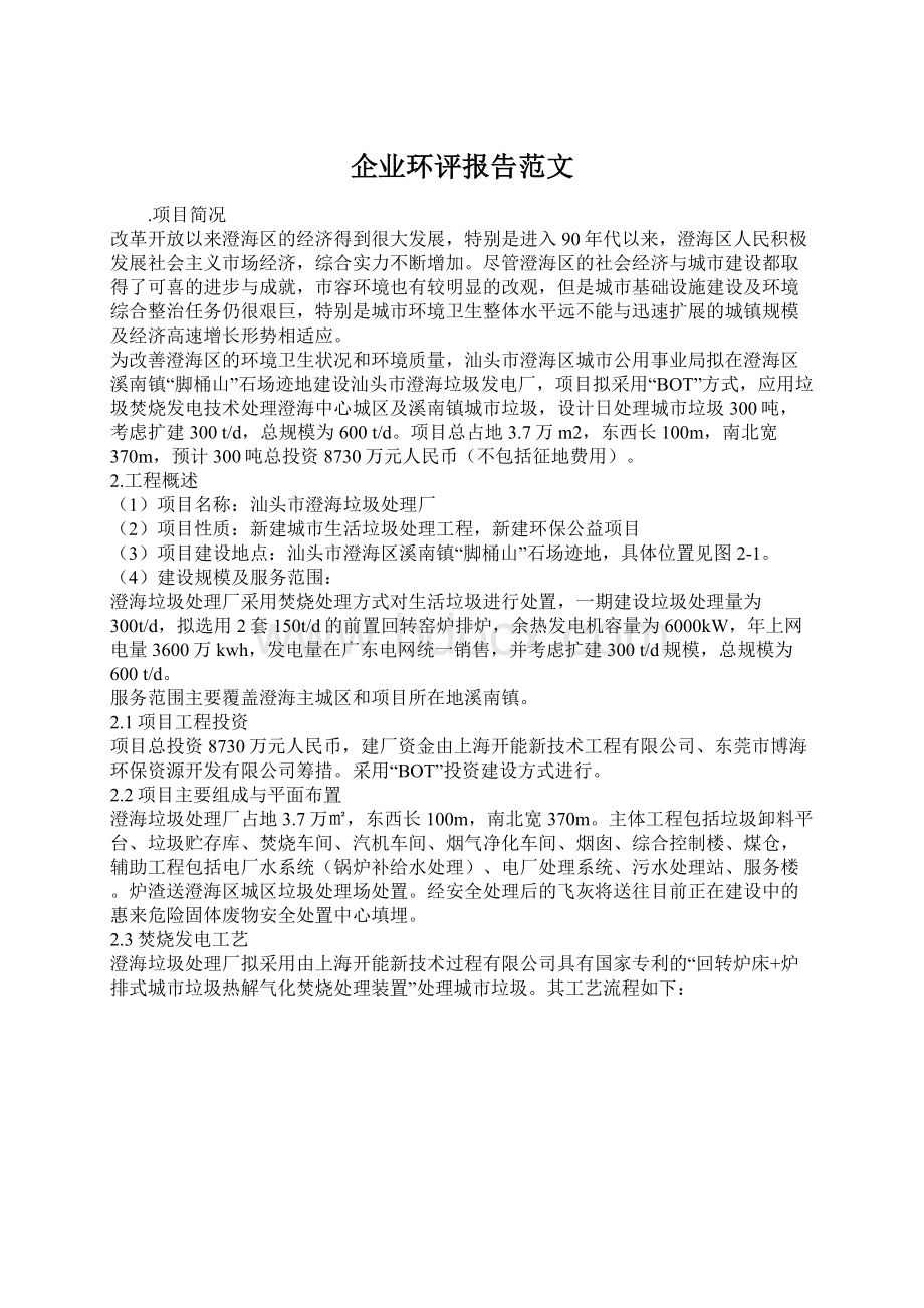 企业环评报告范文Word文档格式.docx_第1页