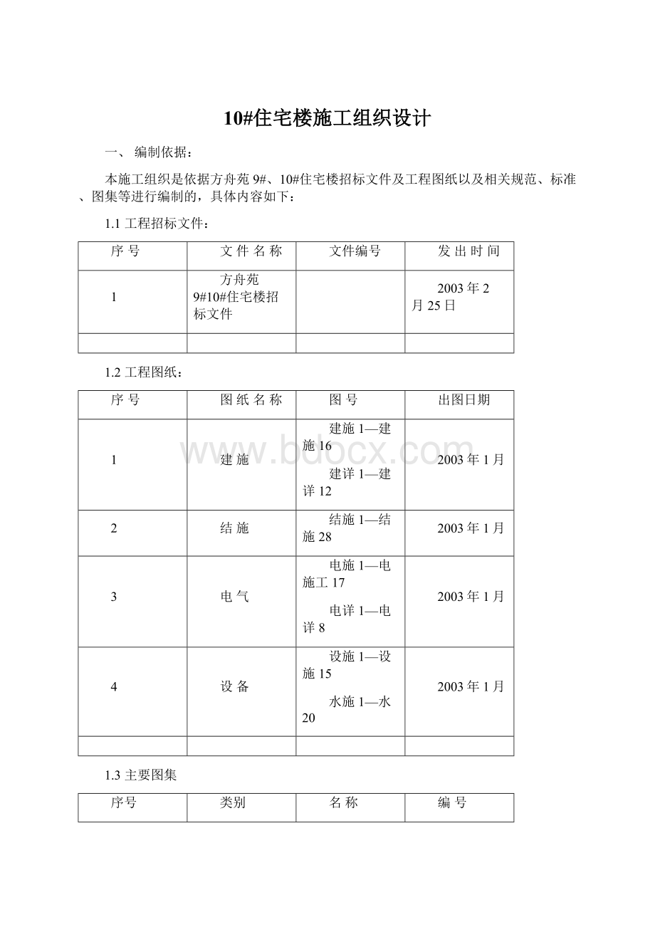 10#住宅楼施工组织设计.docx