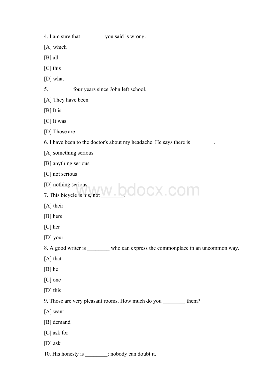 1983年全国硕士研究生入学统一考试英语试题Word文档下载推荐.docx_第2页