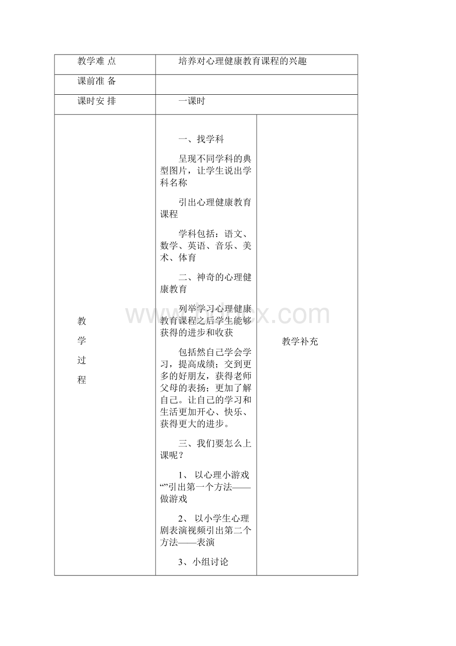 小学三年级心理健康教育教案新部编本全册.docx_第2页