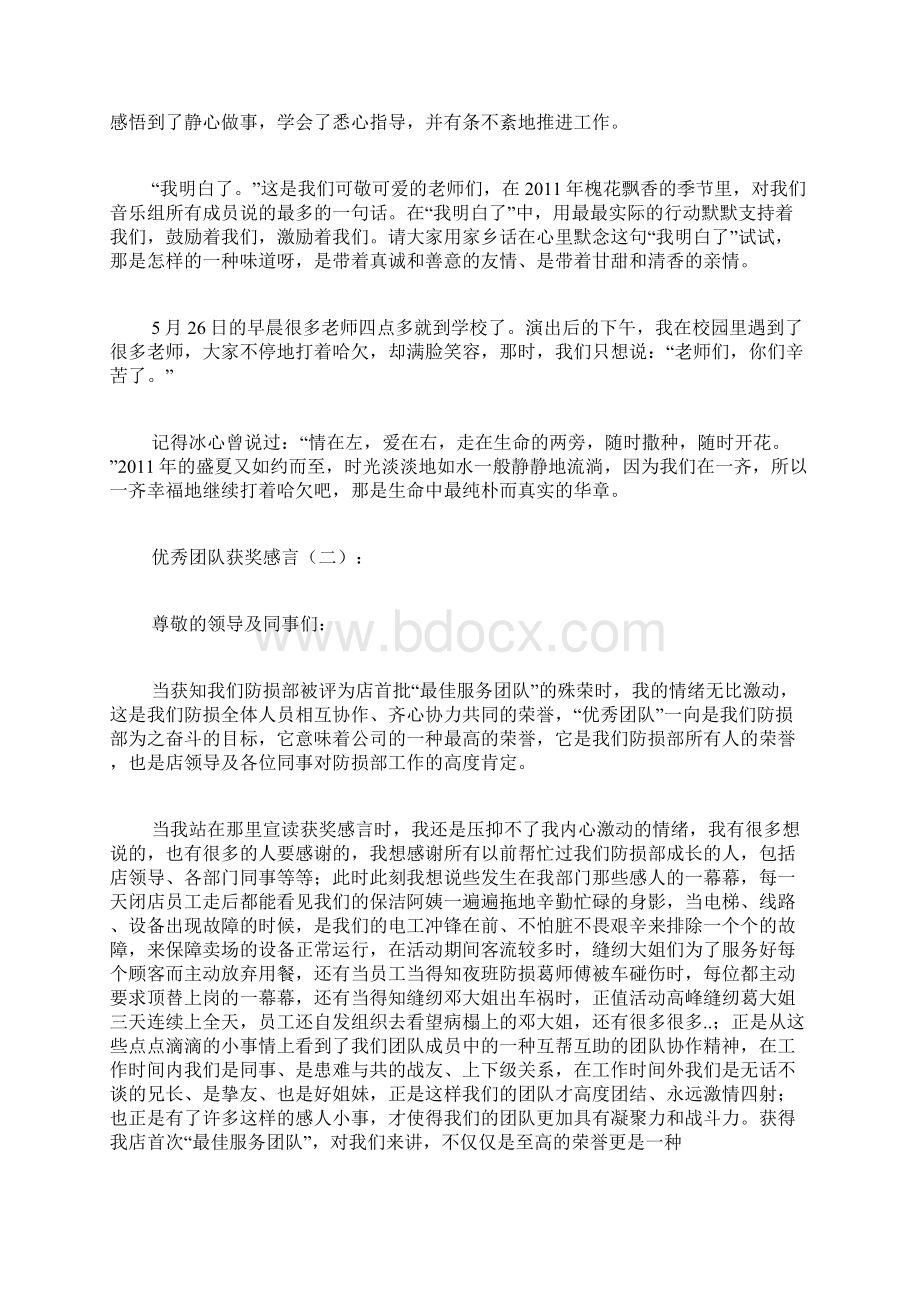 优秀团队获奖感言文档格式.docx_第2页