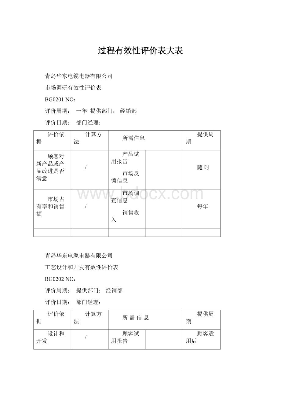 过程有效性评价表大表.docx