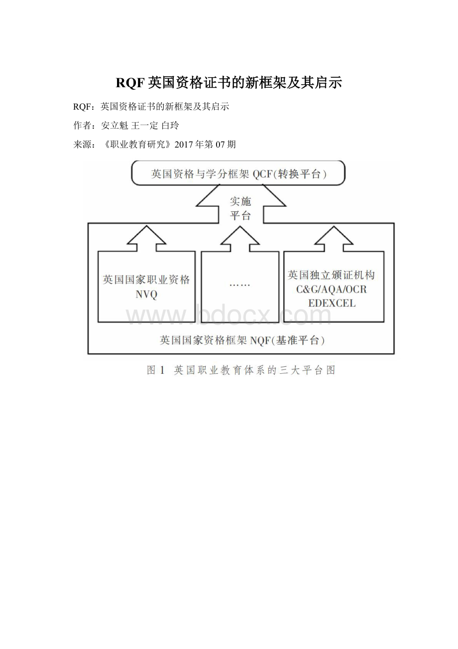 RQF英国资格证书的新框架及其启示Word下载.docx_第1页