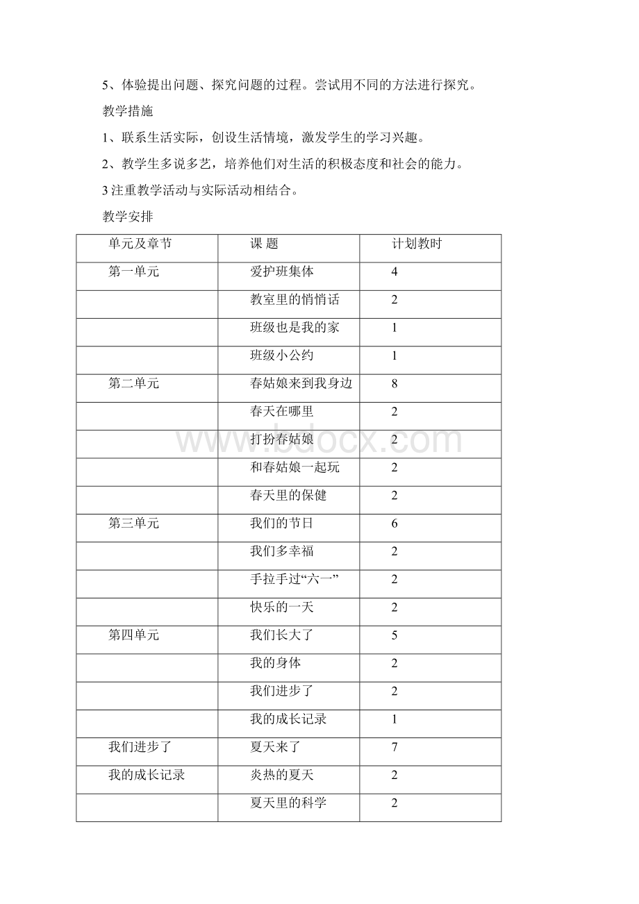 未来版品德与生活一年级下册教案含教学计划.docx_第2页