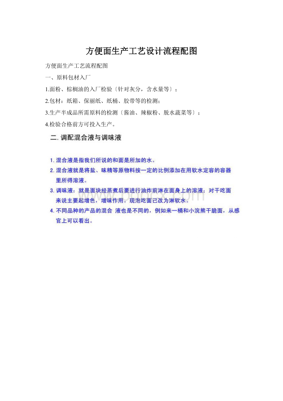 方便面生产工艺设计流程配图Word文档格式.docx_第1页