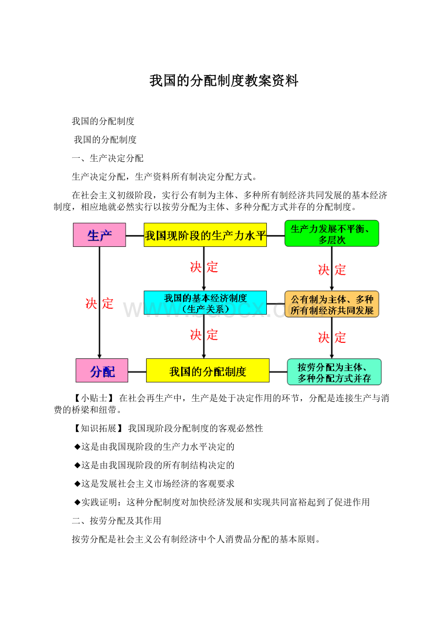 我国的分配制度教案资料.docx_第1页