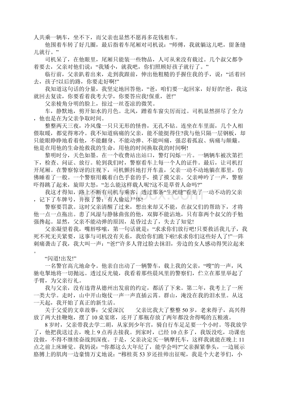 关于父爱的文章故事Word文档下载推荐.docx_第2页