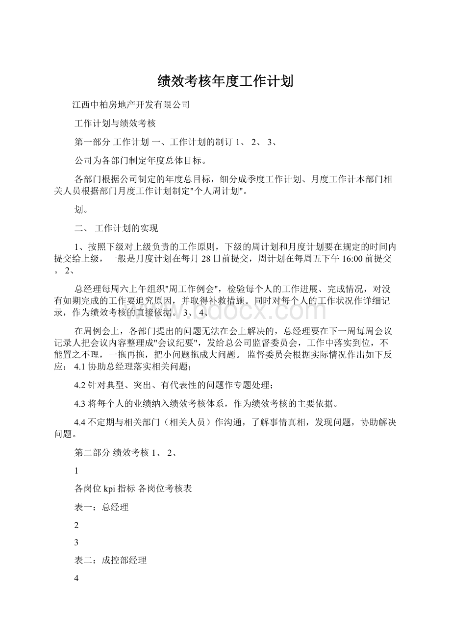 绩效考核年度工作计划.docx