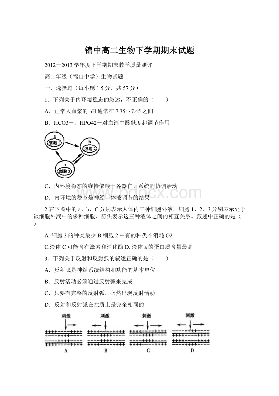 锦中高二生物下学期期末试题.docx