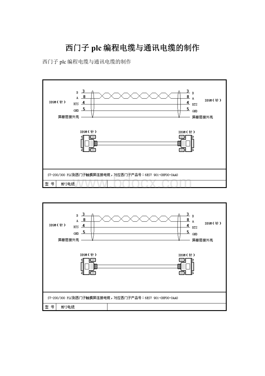 西门子plc编程电缆与通讯电缆的制作.docx