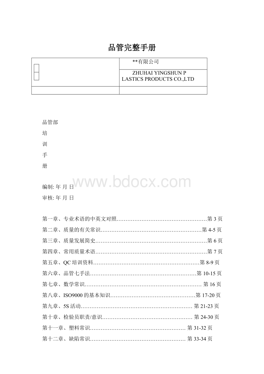 品管完整手册.docx_第1页