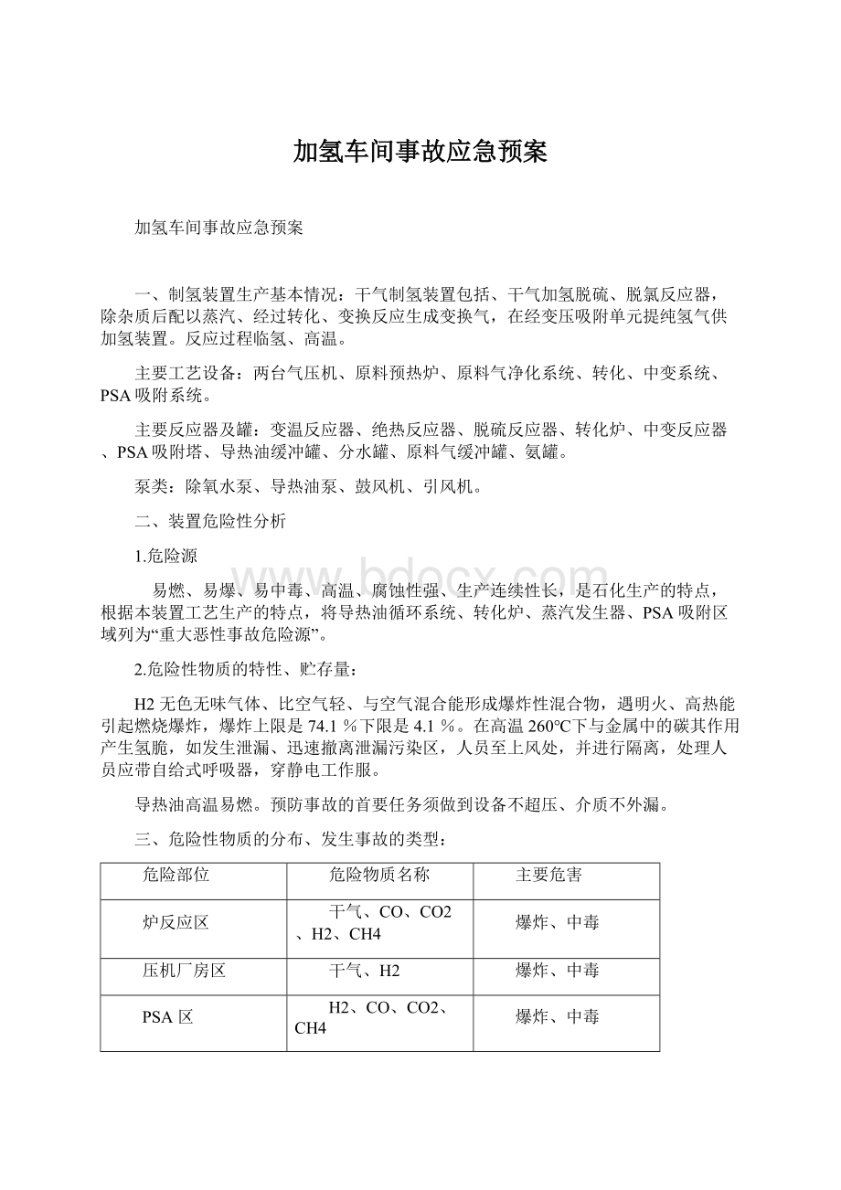 加氢车间事故应急预案文档格式.docx_第1页