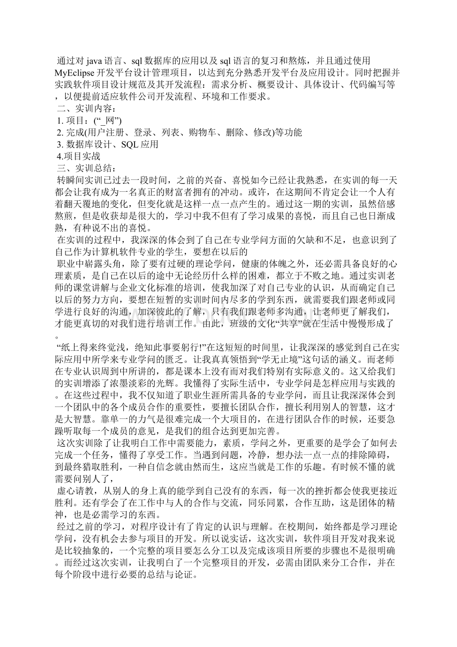 软件实训报告心得五篇.docx_第2页