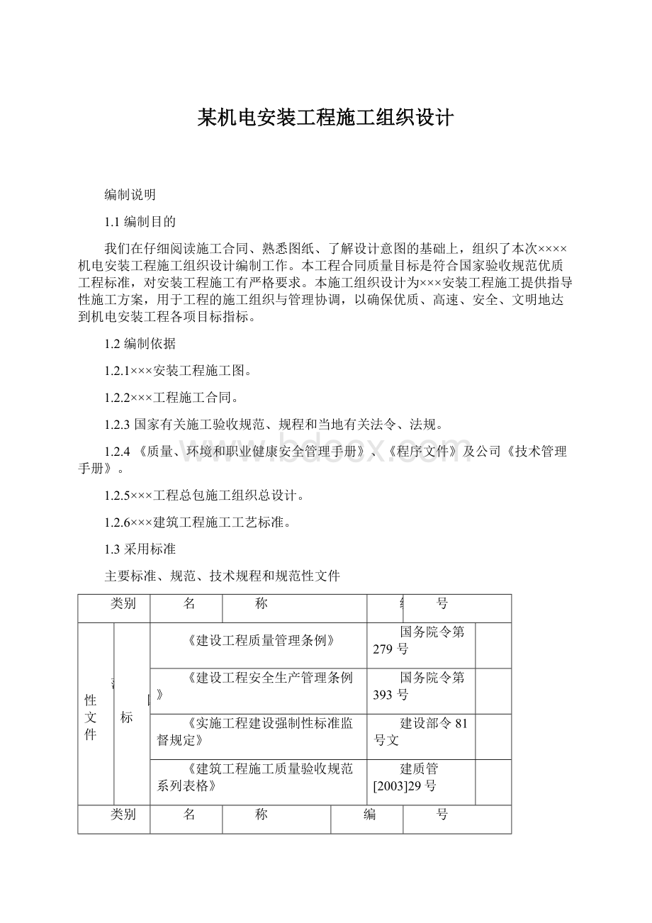 某机电安装工程施工组织设计.docx_第1页