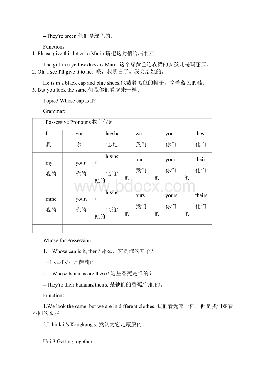 仁爱英语七年级上语法功能句.docx_第3页