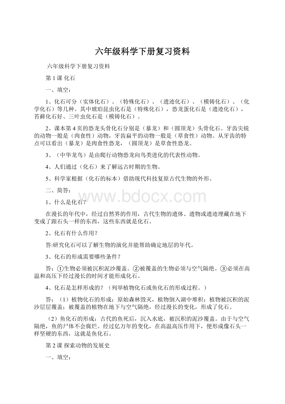 六年级科学下册复习资料Word文档下载推荐.docx_第1页