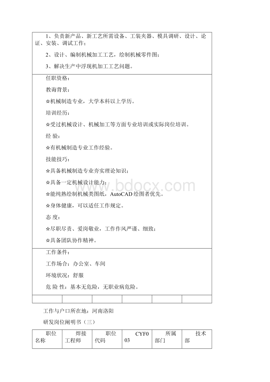 研发岗位说明书一样本Word文档下载推荐.docx_第3页