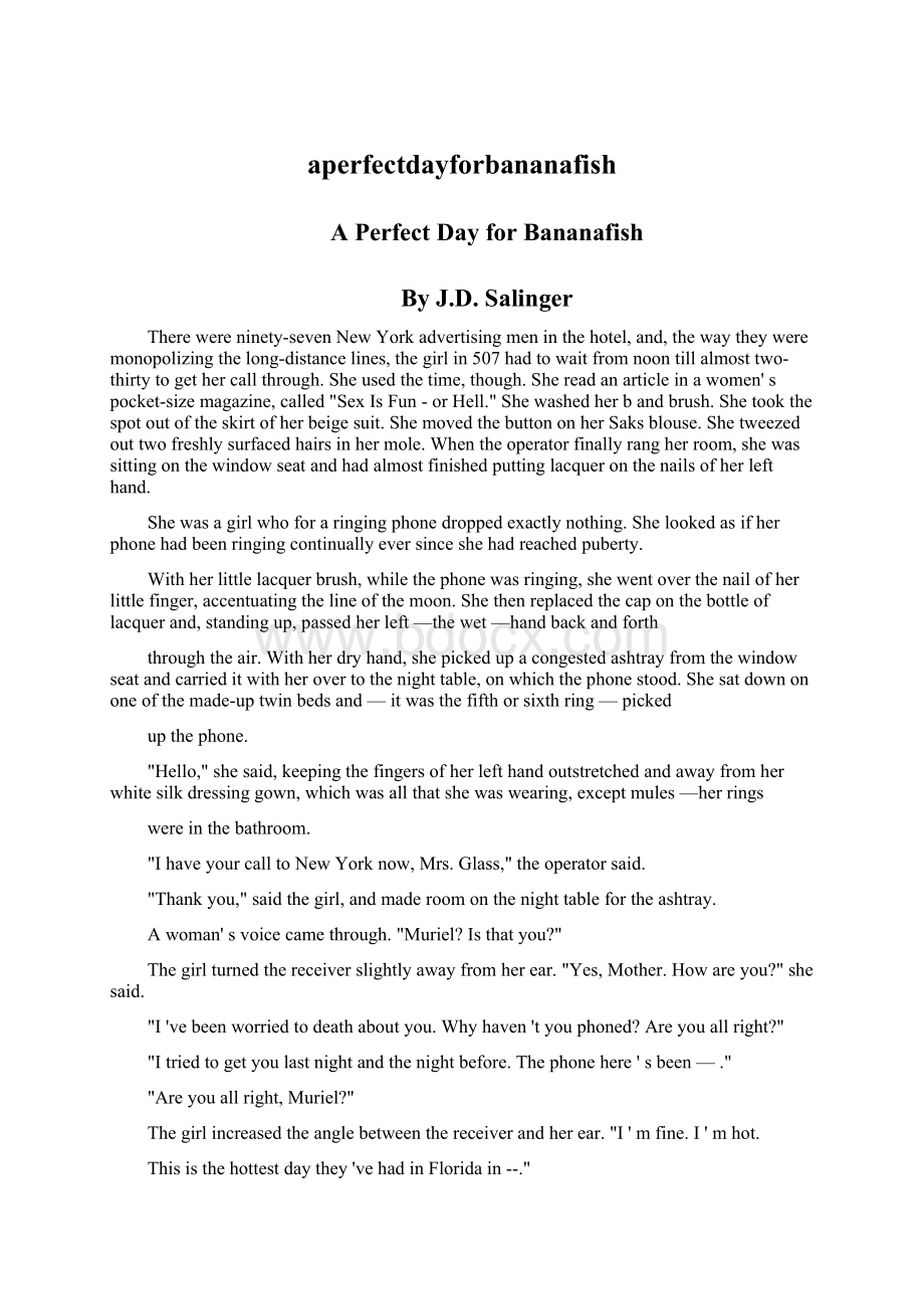 aperfectdayforbananafish.docx_第1页