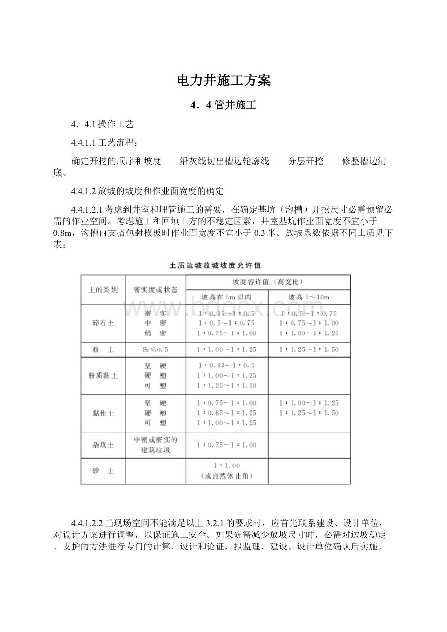 电力井施工方案.docx