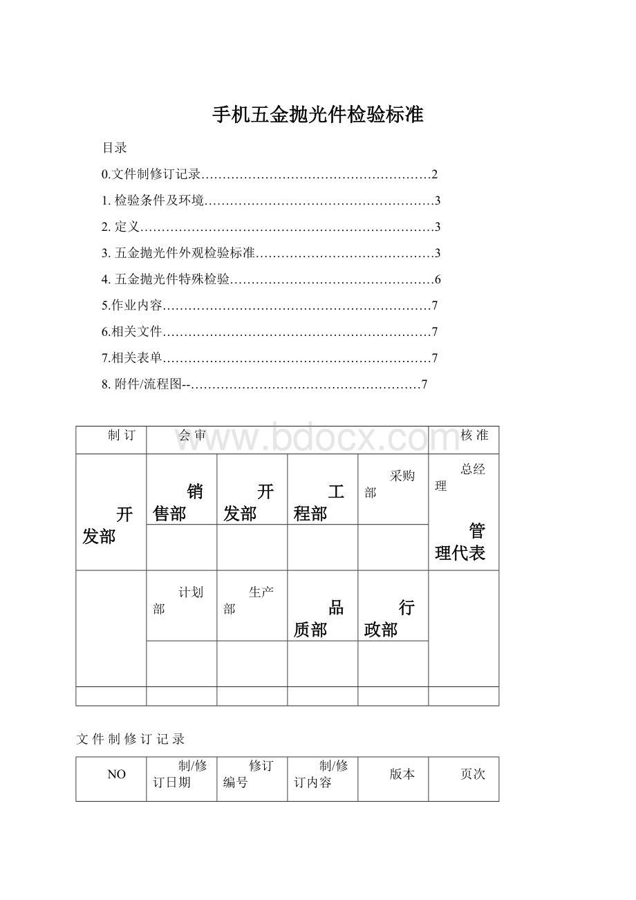 手机五金抛光件检验标准Word格式文档下载.docx