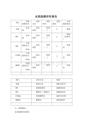 水质检测评价报告Word格式.docx