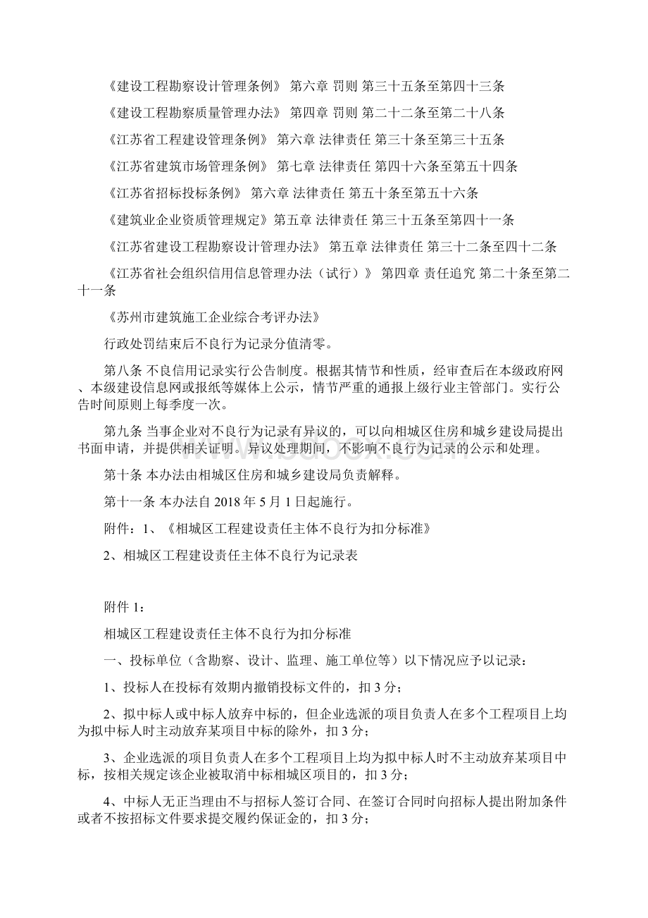 相城区建设工程责任主体不良行为记录管理办法试行.docx_第2页