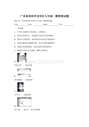 广东省深圳市龙华区九年级一模物理试题.docx