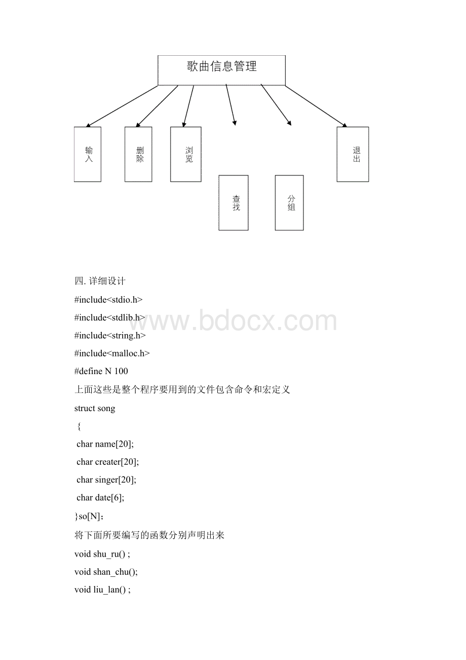 歌曲信息管理系统C语言教学内容.docx_第2页