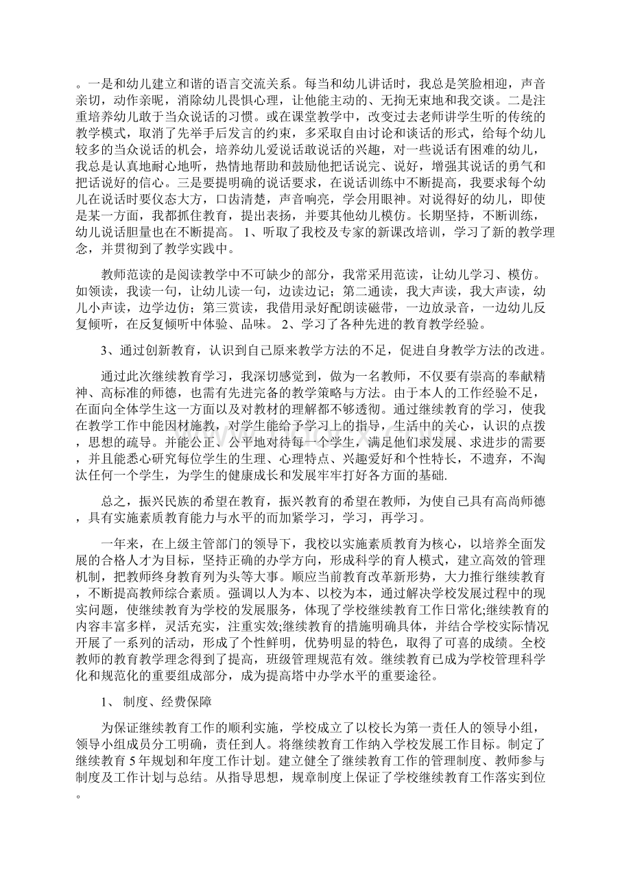 最新专业技术继续教育工作心得体会范文文档.docx_第2页